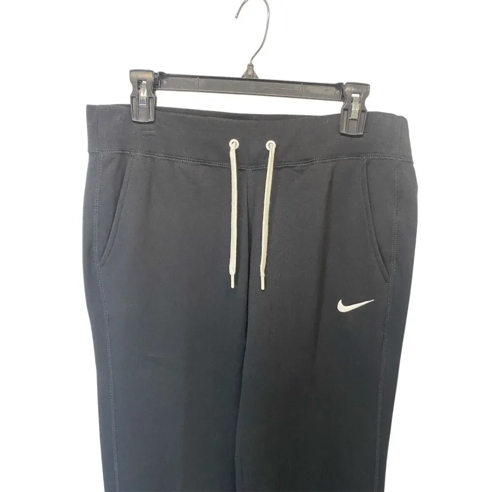 Nike Cropped Pants Women Size M Black Cotton Blend Athleisure Casual 883767-010